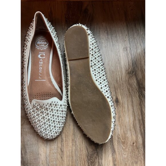 Jeffrey Campbell Martini Spiked Flats Shoes White Leather Slip-On Size 8.5 - Picture 4 of 16